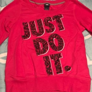 Nike pink crew neck sweatshirt
